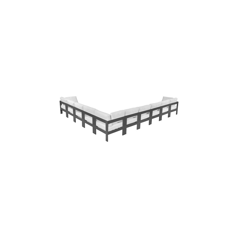 Nizuc White Water Resistant Fabric Outdoor Patio Modular Sectional. Picture 2