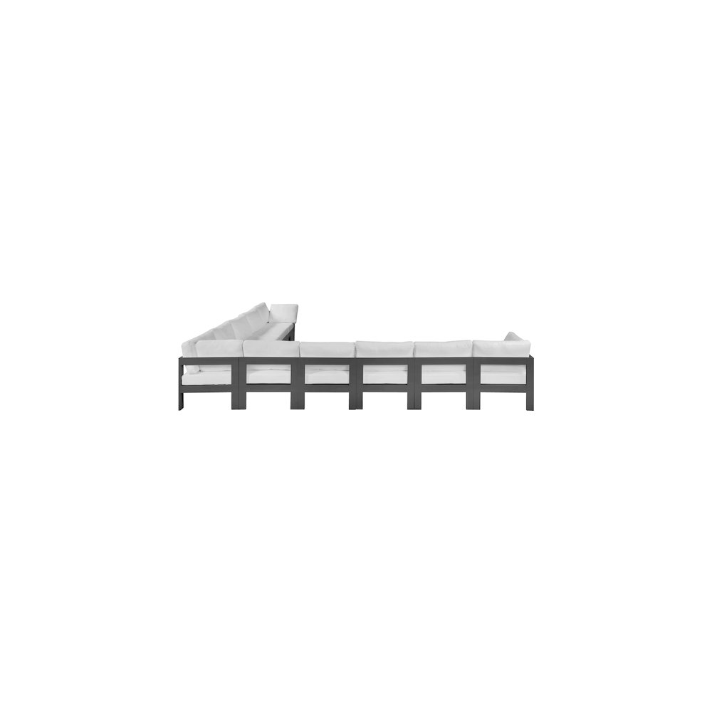 Nizuc White Water Resistant Fabric Outdoor Patio Modular Sectional. Picture 3