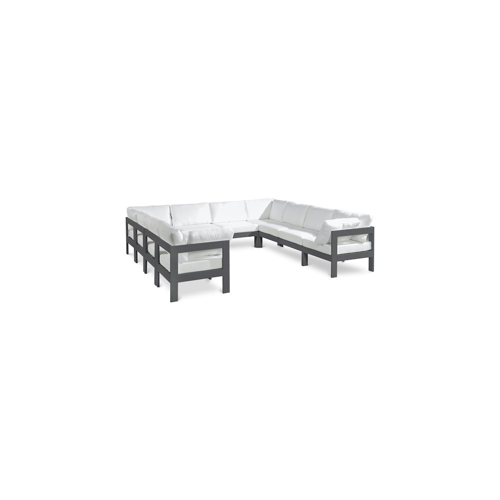 Nizuc White Water Resistant Fabric Outdoor Patio Modular Sectional. Picture 1