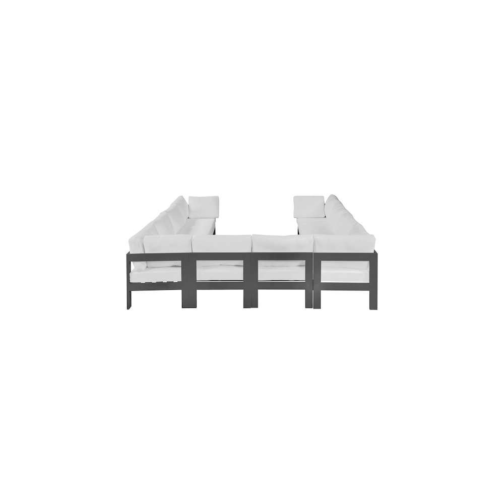Nizuc White Water Resistant Fabric Outdoor Patio Modular Sectional. Picture 2