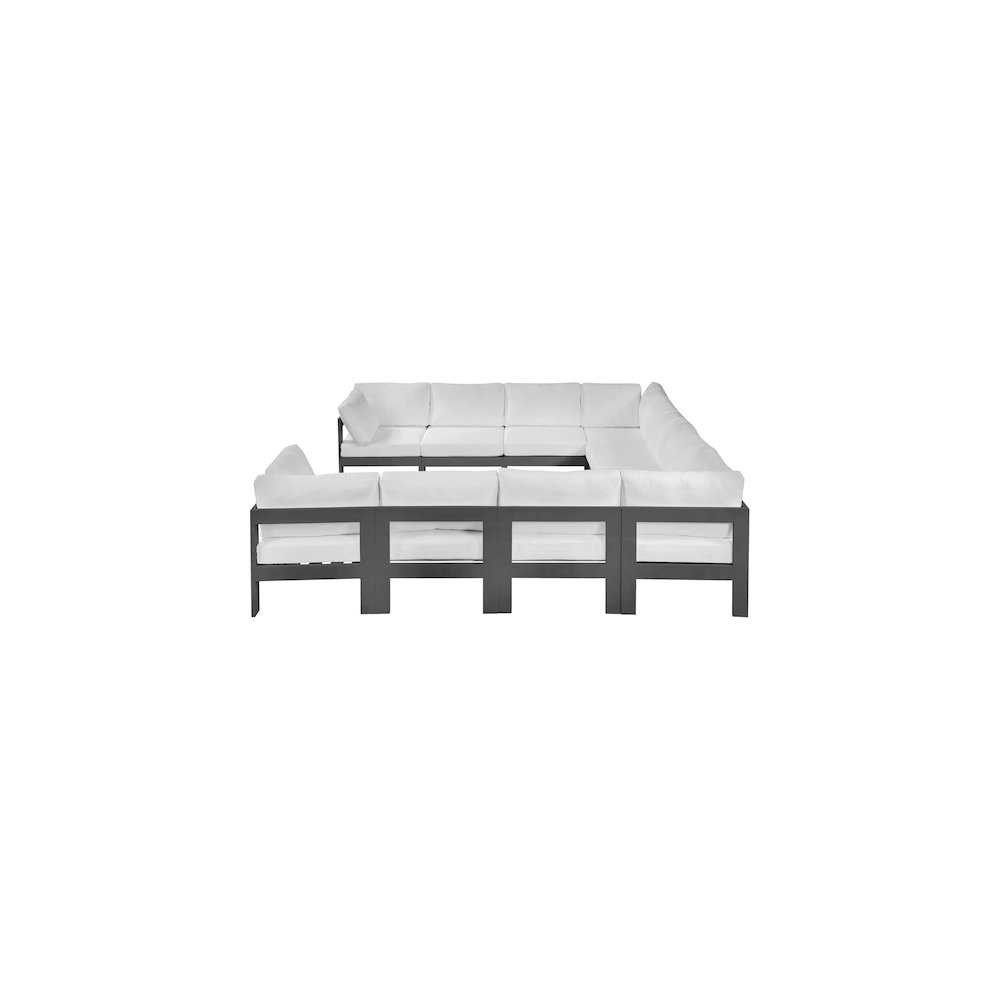 Nizuc White Water Resistant Fabric Outdoor Patio Modular Sectional. Picture 3
