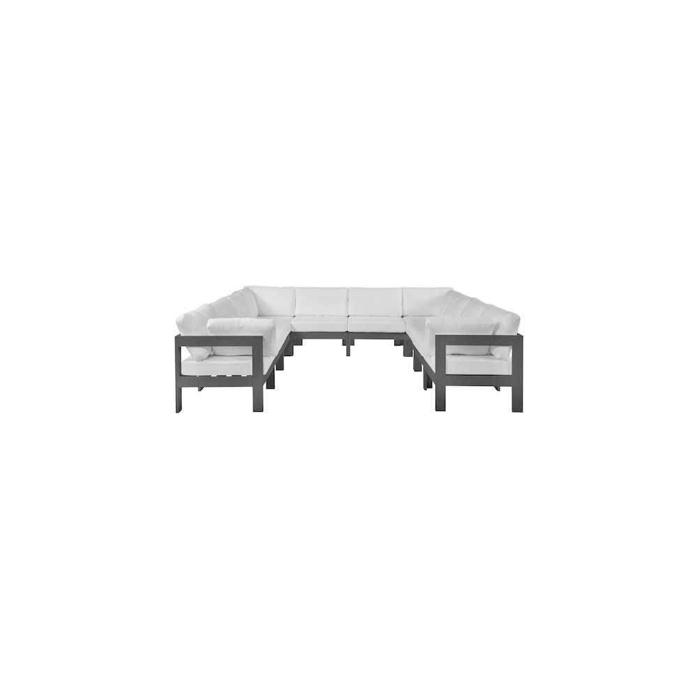 Nizuc White Water Resistant Fabric Outdoor Patio Modular Sectional. Picture 4