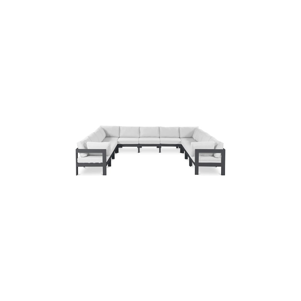Nizuc White Water Resistant Fabric Outdoor Patio Modular Sectional. Picture 1