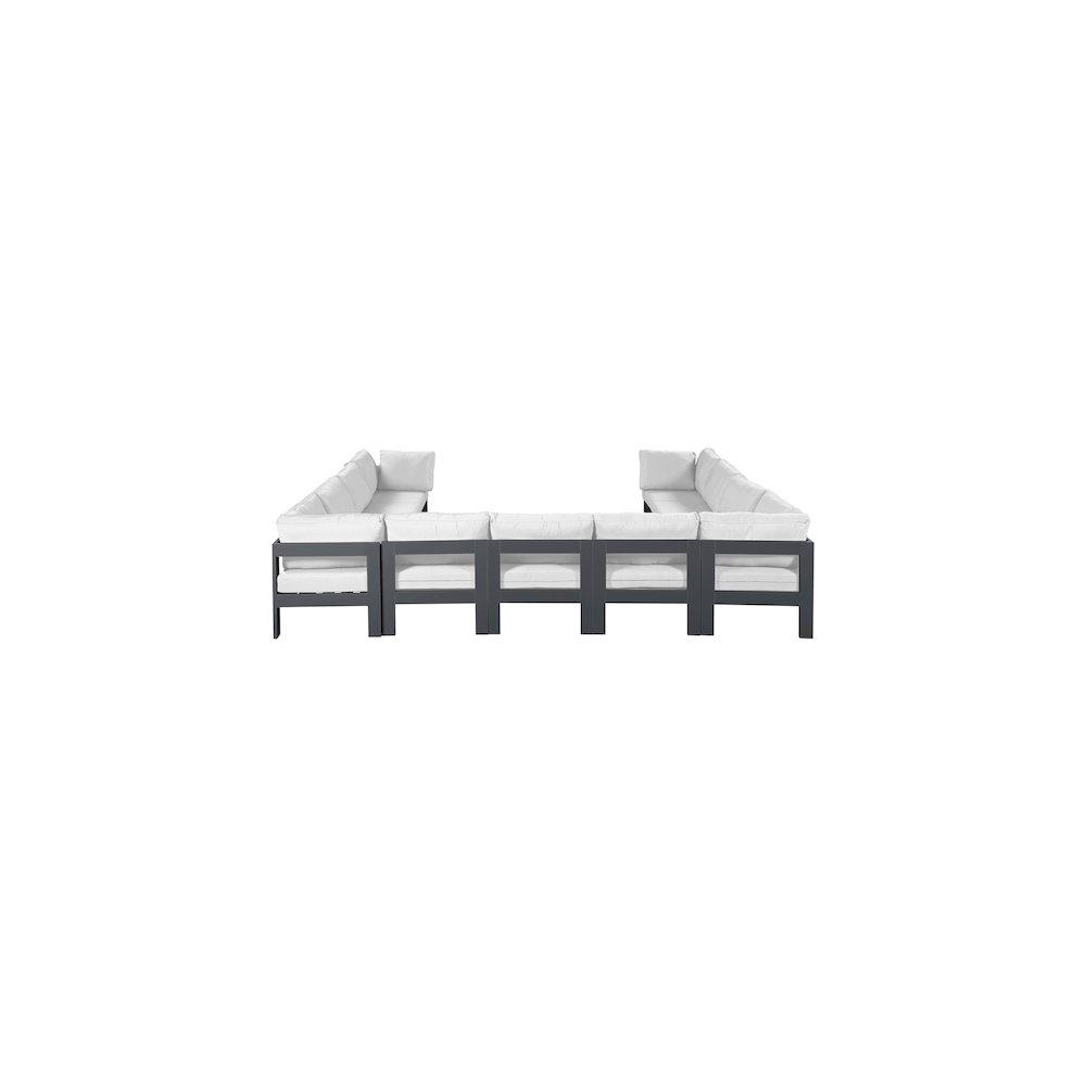 Nizuc White Water Resistant Fabric Outdoor Patio Modular Sectional. Picture 2