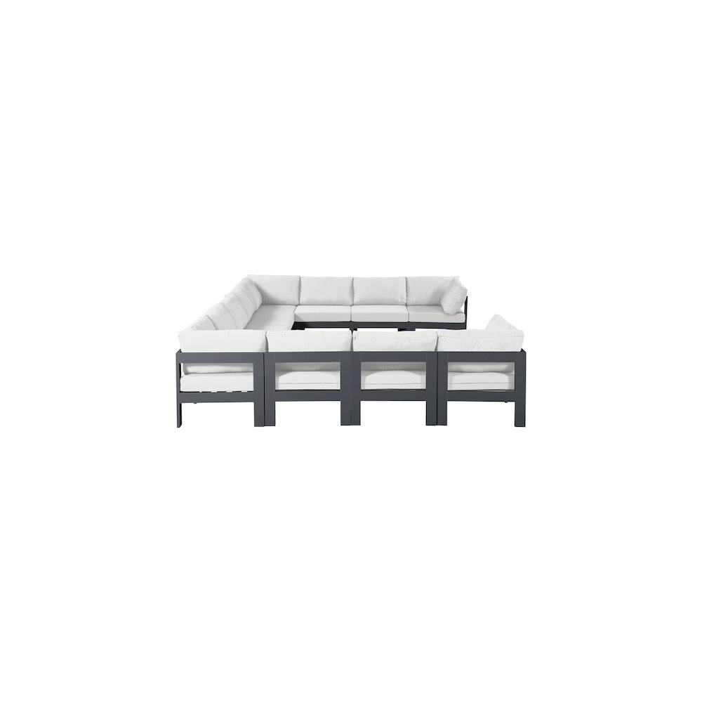 Nizuc White Water Resistant Fabric Outdoor Patio Modular Sectional. Picture 3