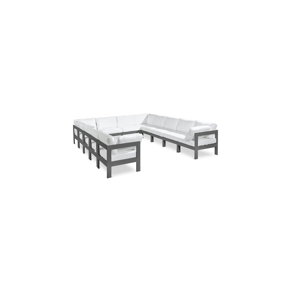 Nizuc White Water Resistant Fabric Outdoor Patio Modular Sectional. Picture 1
