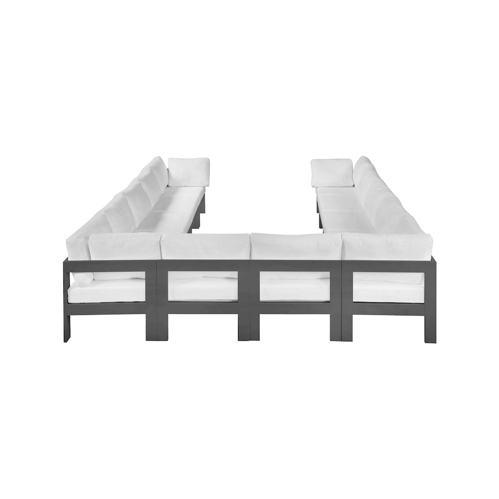 Nizuc White Water Resistant Fabric Outdoor Patio Modular Sectional. Picture 2