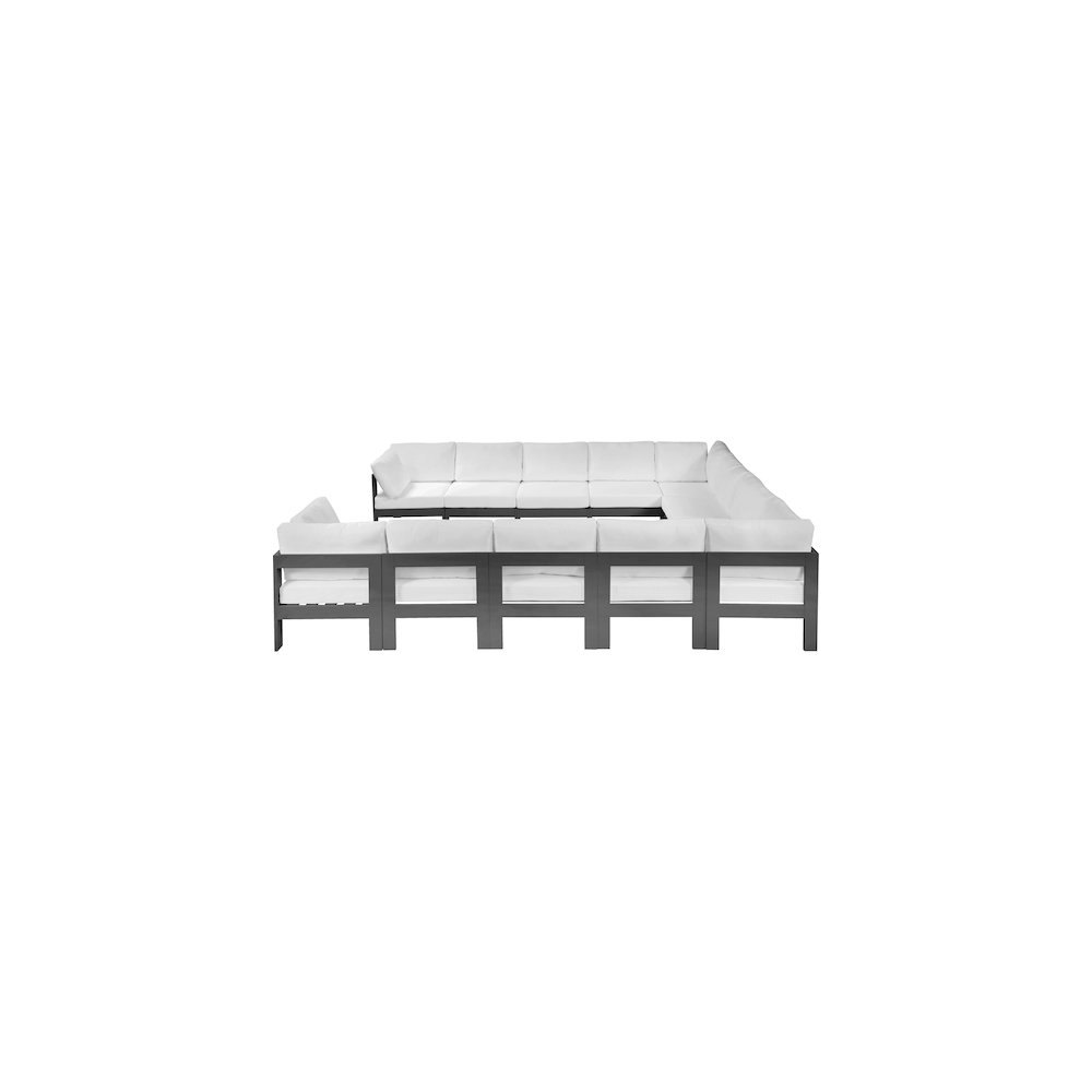 Nizuc White Water Resistant Fabric Outdoor Patio Modular Sectional. Picture 3