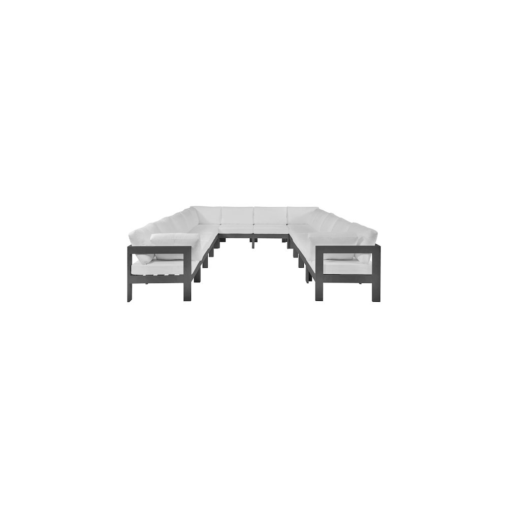 Nizuc White Water Resistant Fabric Outdoor Patio Modular Sectional. Picture 4