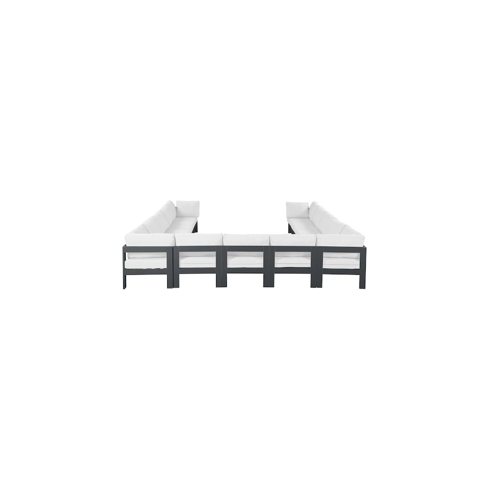 Nizuc White Water Resistant Fabric Outdoor Patio Modular Sectional. Picture 2