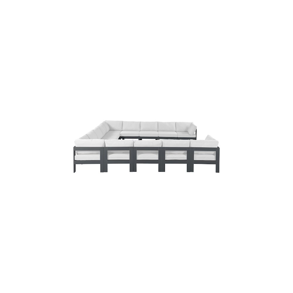 Nizuc White Water Resistant Fabric Outdoor Patio Modular Sectional. Picture 3