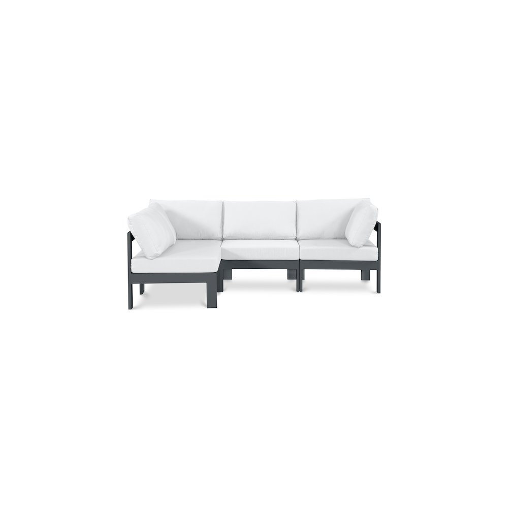 Nizuc White Water Resistant Fabric Outdoor Patio Modular Sectional. Picture 1