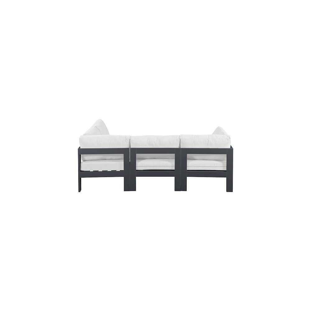 Nizuc White Water Resistant Fabric Outdoor Patio Modular Sectional. Picture 5