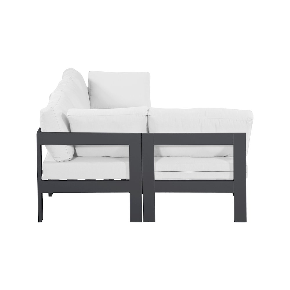 Nizuc White Water Resistant Fabric Outdoor Patio Modular Sectional. Picture 6