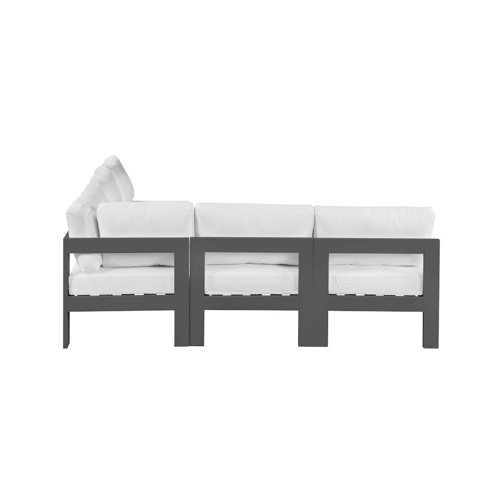 Nizuc White Water Resistant Fabric Outdoor Patio Modular Sectional. Picture 3