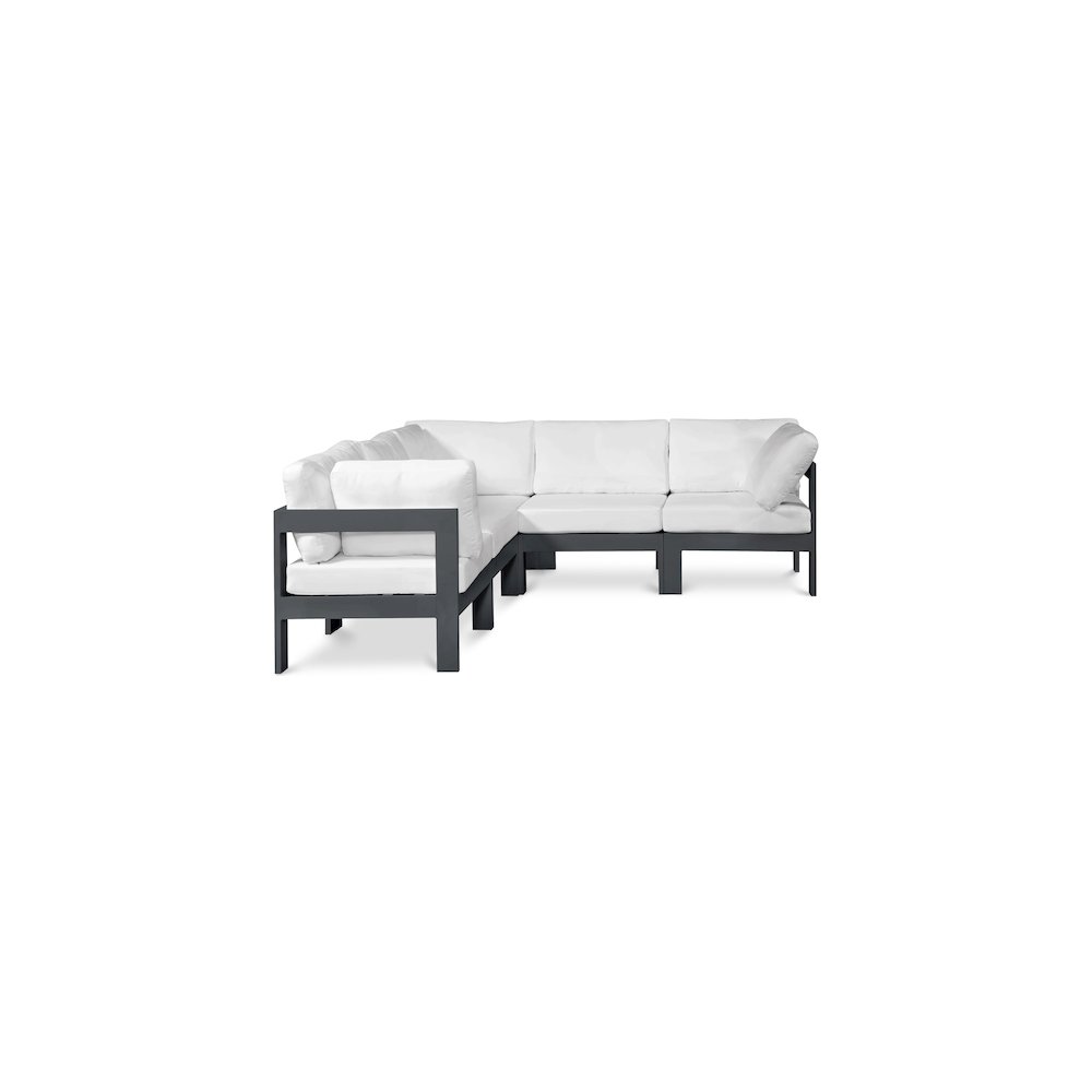 Nizuc White Water Resistant Fabric Outdoor Patio Modular Sectional. Picture 1