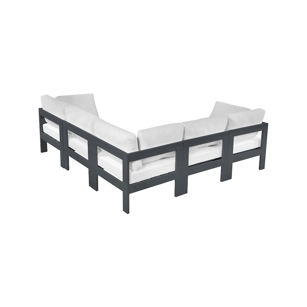 Nizuc White Water Resistant Fabric Outdoor Patio Modular Sectional. Picture 2