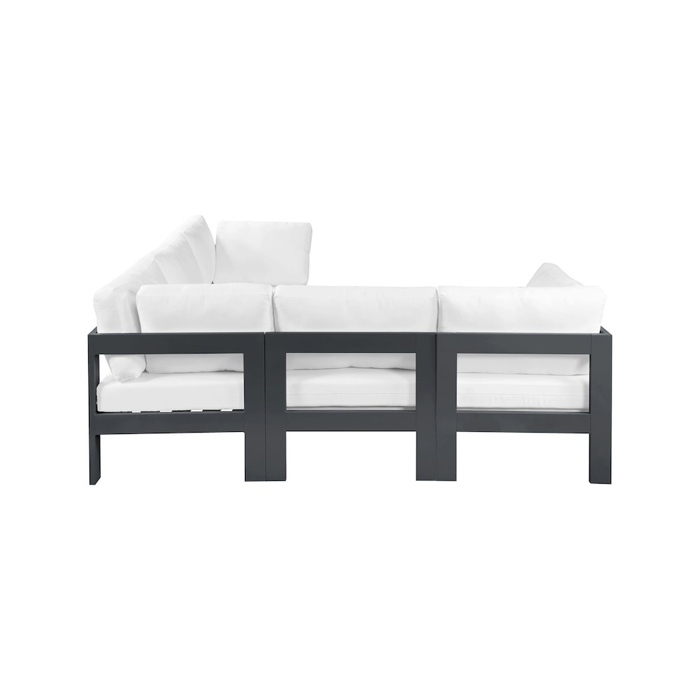 Nizuc White Water Resistant Fabric Outdoor Patio Modular Sectional. Picture 3