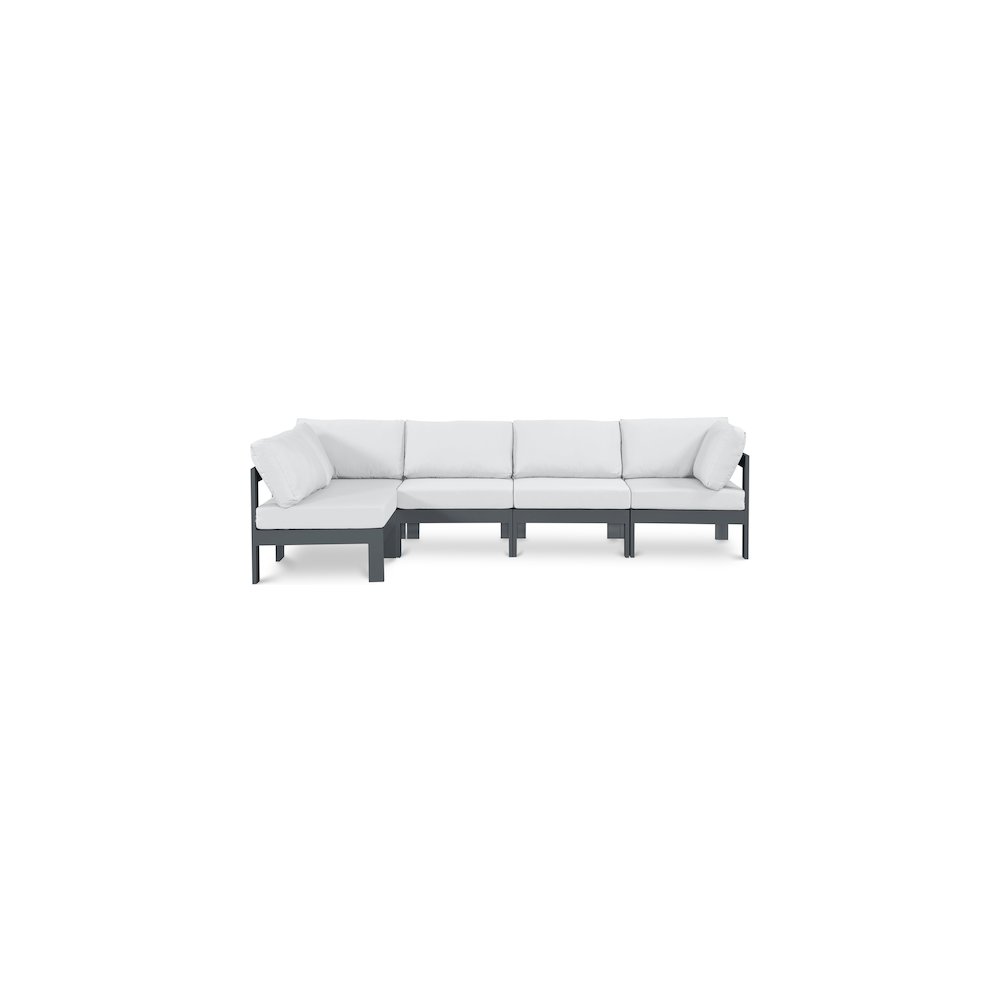 Nizuc White Water Resistant Fabric Outdoor Patio Modular Sectional. Picture 1