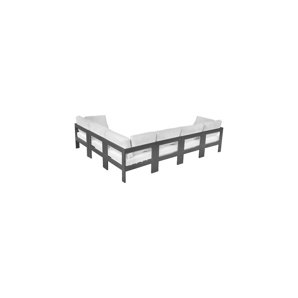 Nizuc White Water Resistant Fabric Outdoor Patio Modular Sectional. Picture 2