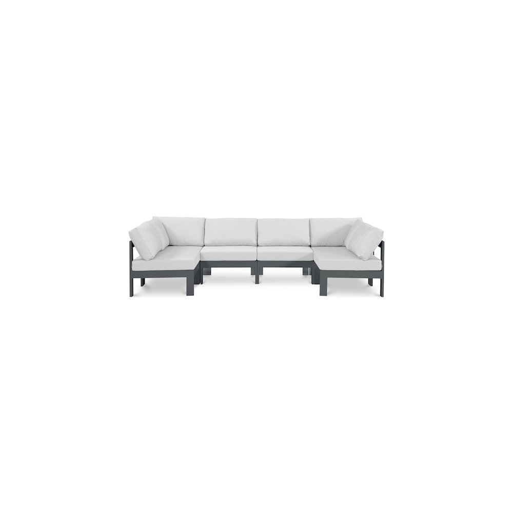 Nizuc White Water Resistant Fabric Outdoor Patio Modular Sectional. Picture 1