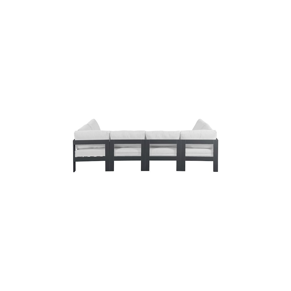 Nizuc White Water Resistant Fabric Outdoor Patio Modular Sectional. Picture 2