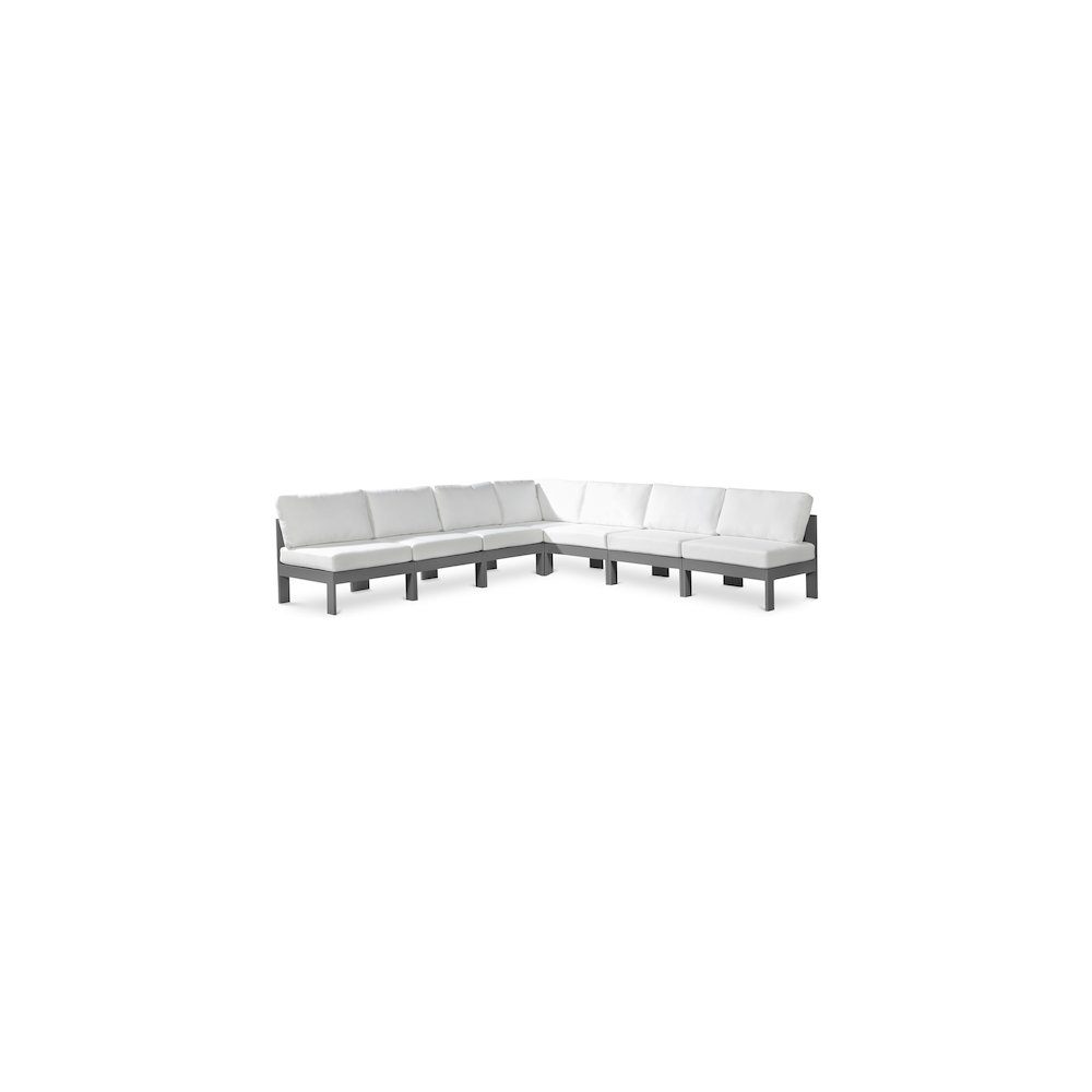 Nizuc White Water Resistant Fabric Outdoor Patio Modular Sectional. Picture 1