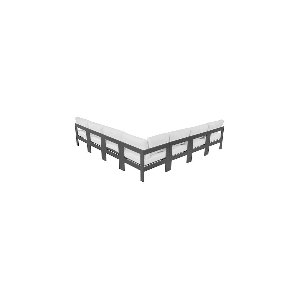 Nizuc White Water Resistant Fabric Outdoor Patio Modular Sectional. Picture 2