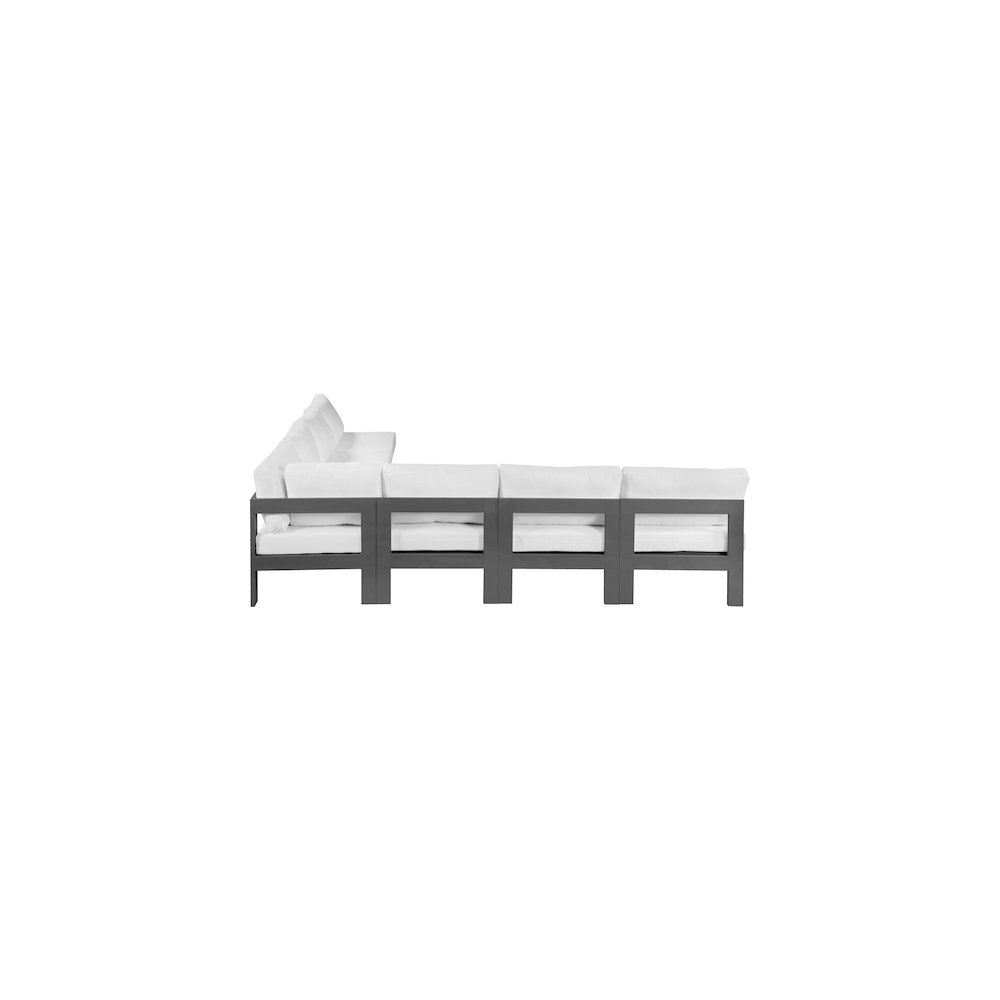 Nizuc White Water Resistant Fabric Outdoor Patio Modular Sectional. Picture 3