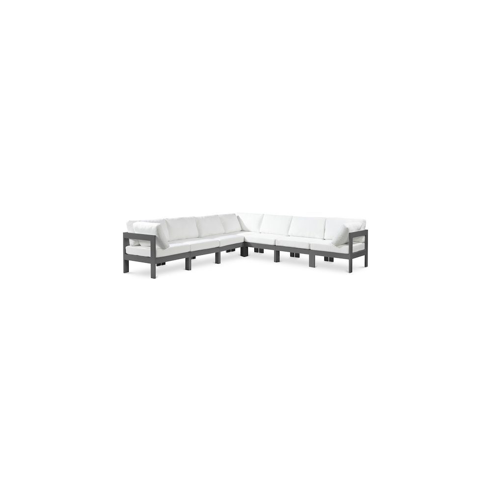 Nizuc White Water Resistant Fabric Outdoor Patio Modular Sectional. Picture 1