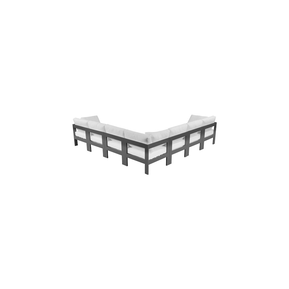 Nizuc White Water Resistant Fabric Outdoor Patio Modular Sectional. Picture 2