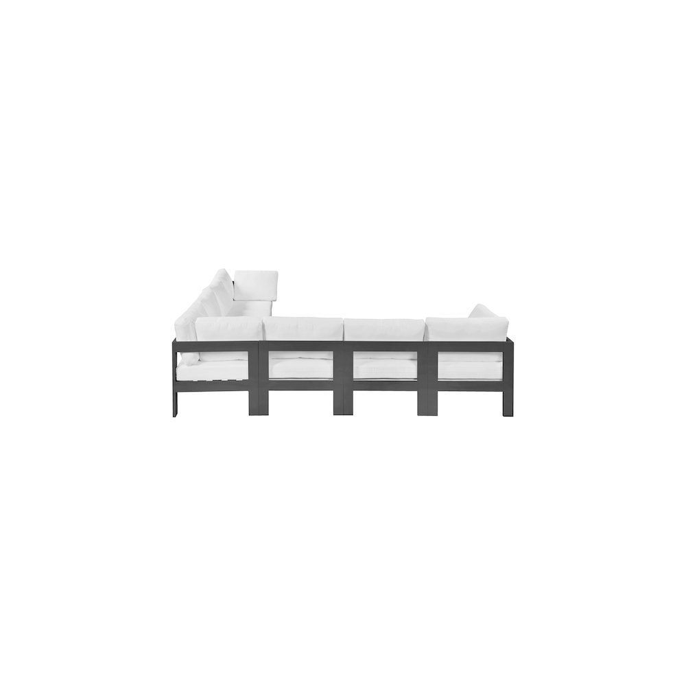 Nizuc White Water Resistant Fabric Outdoor Patio Modular Sectional. Picture 3