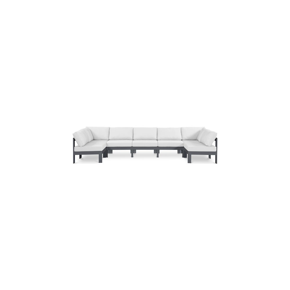 Nizuc White Water Resistant Fabric Outdoor Patio Modular Sectional. Picture 1