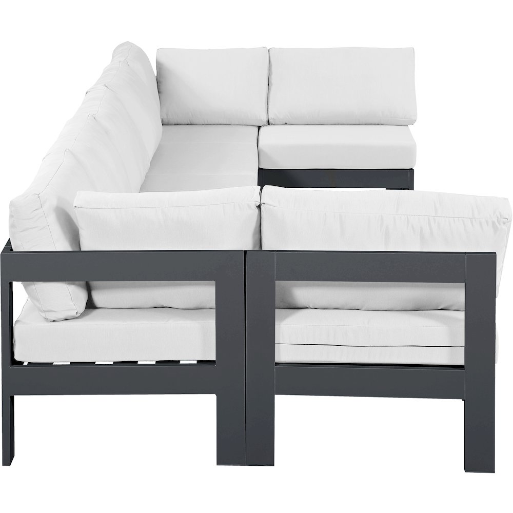 Nizuc White Water Resistant Fabric Outdoor Patio Modular Sectional. Picture 3