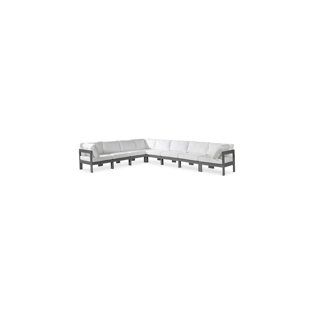 Nizuc White Water Resistant Fabric Outdoor Patio Modular Sectional. Picture 1