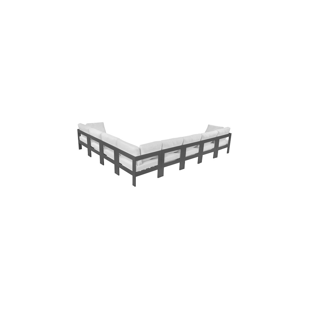 Nizuc White Water Resistant Fabric Outdoor Patio Modular Sectional. Picture 2