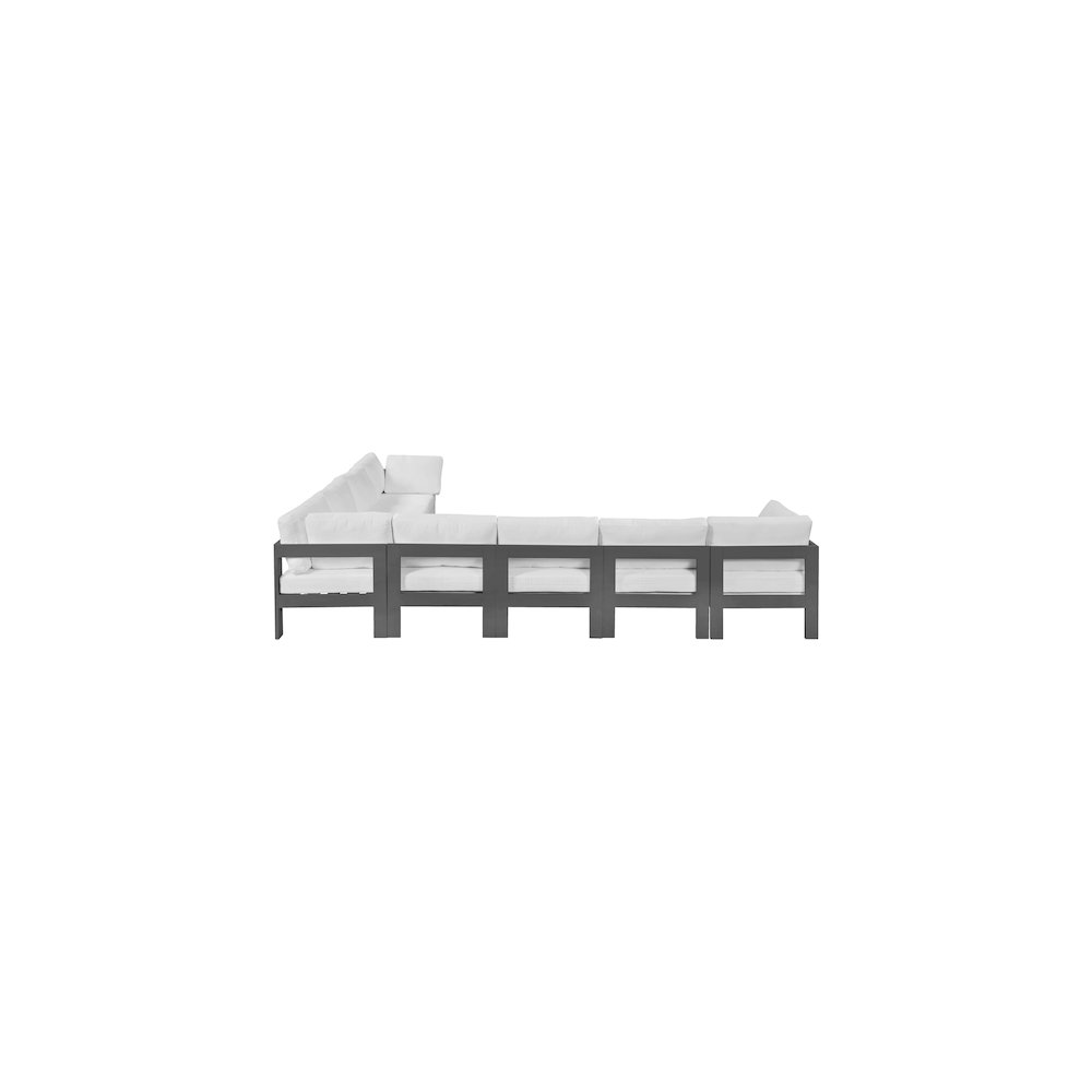Nizuc White Water Resistant Fabric Outdoor Patio Modular Sectional. Picture 3