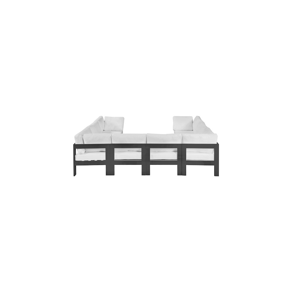 Nizuc White Water Resistant Fabric Outdoor Patio Modular Sectional. Picture 2