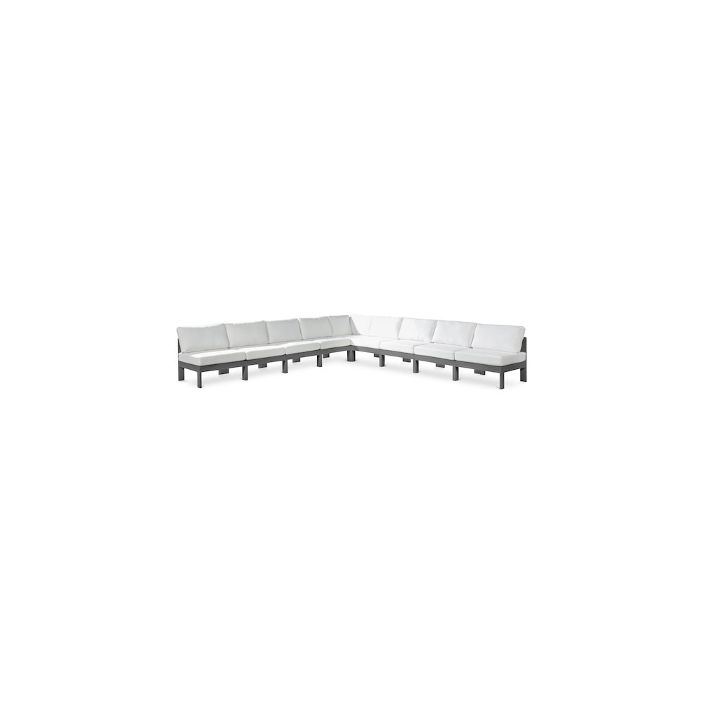 Nizuc White Water Resistant Fabric Outdoor Patio Modular Sectional. Picture 1