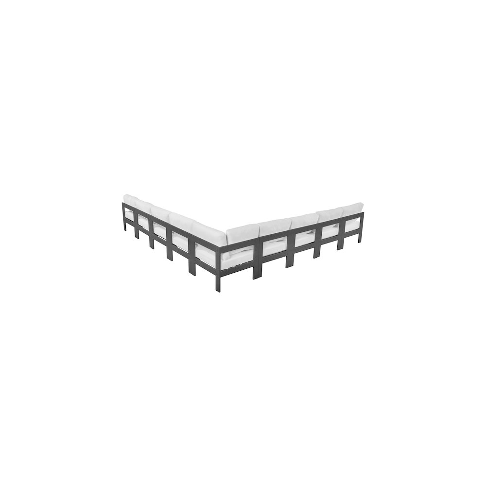 Nizuc White Water Resistant Fabric Outdoor Patio Modular Sectional. Picture 2