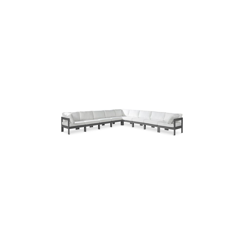 Nizuc White Water Resistant Fabric Outdoor Patio Modular Sectional. Picture 1