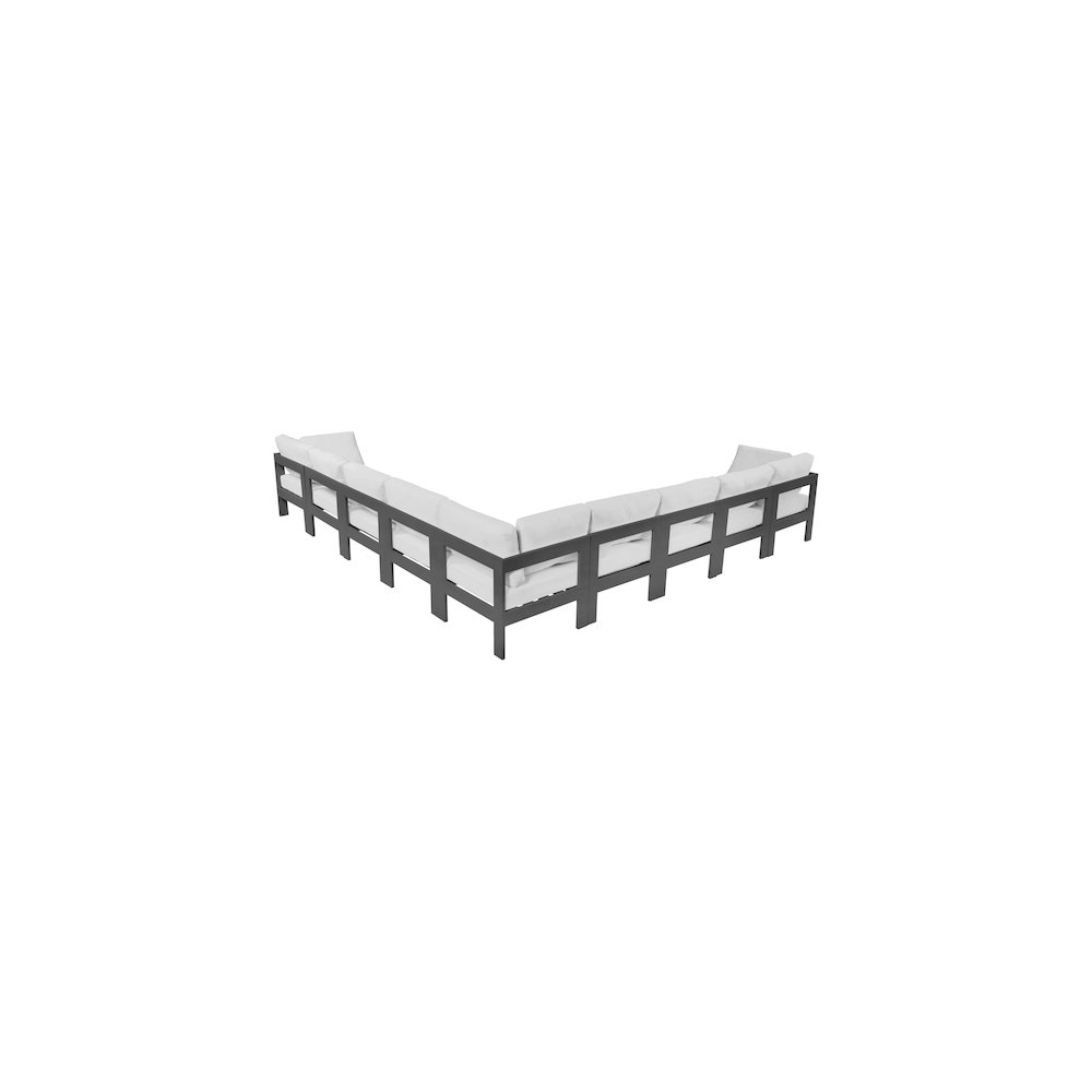 Nizuc White Water Resistant Fabric Outdoor Patio Modular Sectional. Picture 2