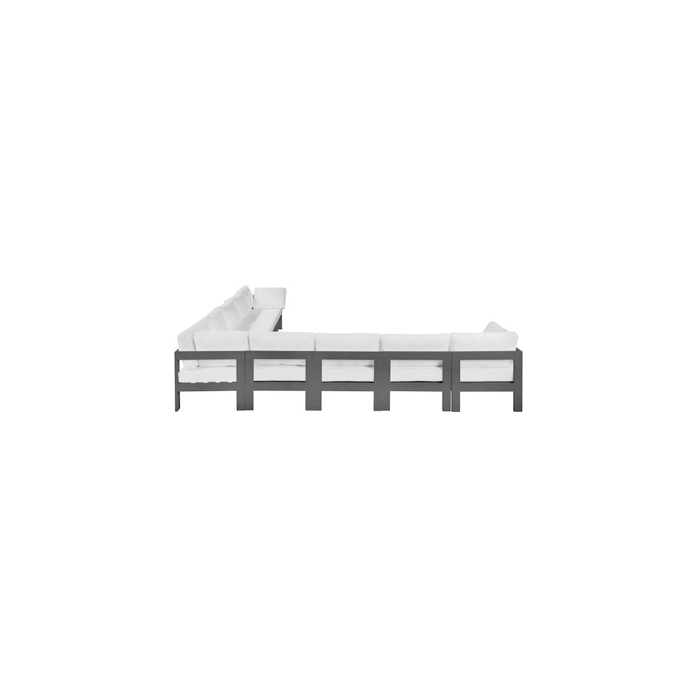 Nizuc White Water Resistant Fabric Outdoor Patio Modular Sectional. Picture 3