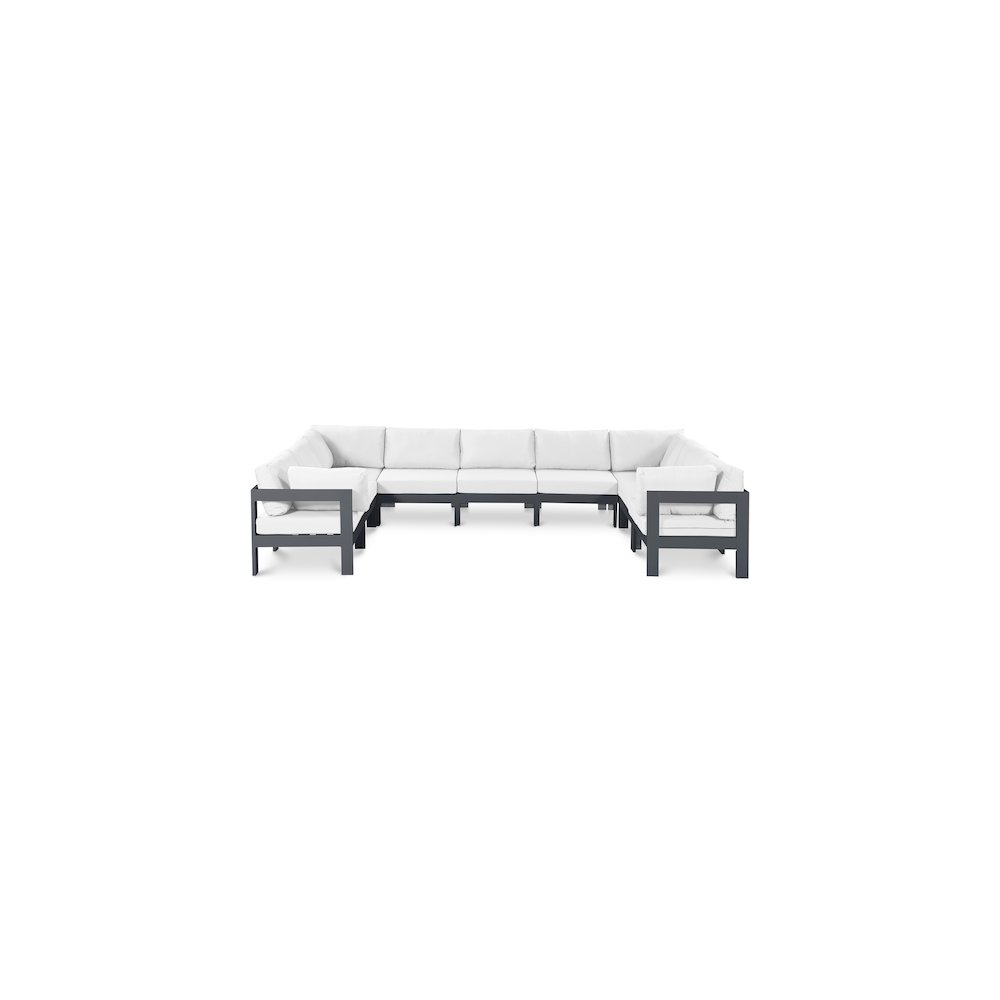 Nizuc White Water Resistant Fabric Outdoor Patio Modular Sectional. Picture 1