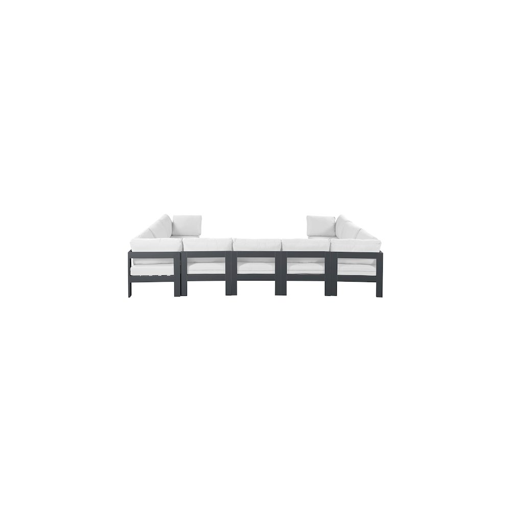 Nizuc White Water Resistant Fabric Outdoor Patio Modular Sectional. Picture 2
