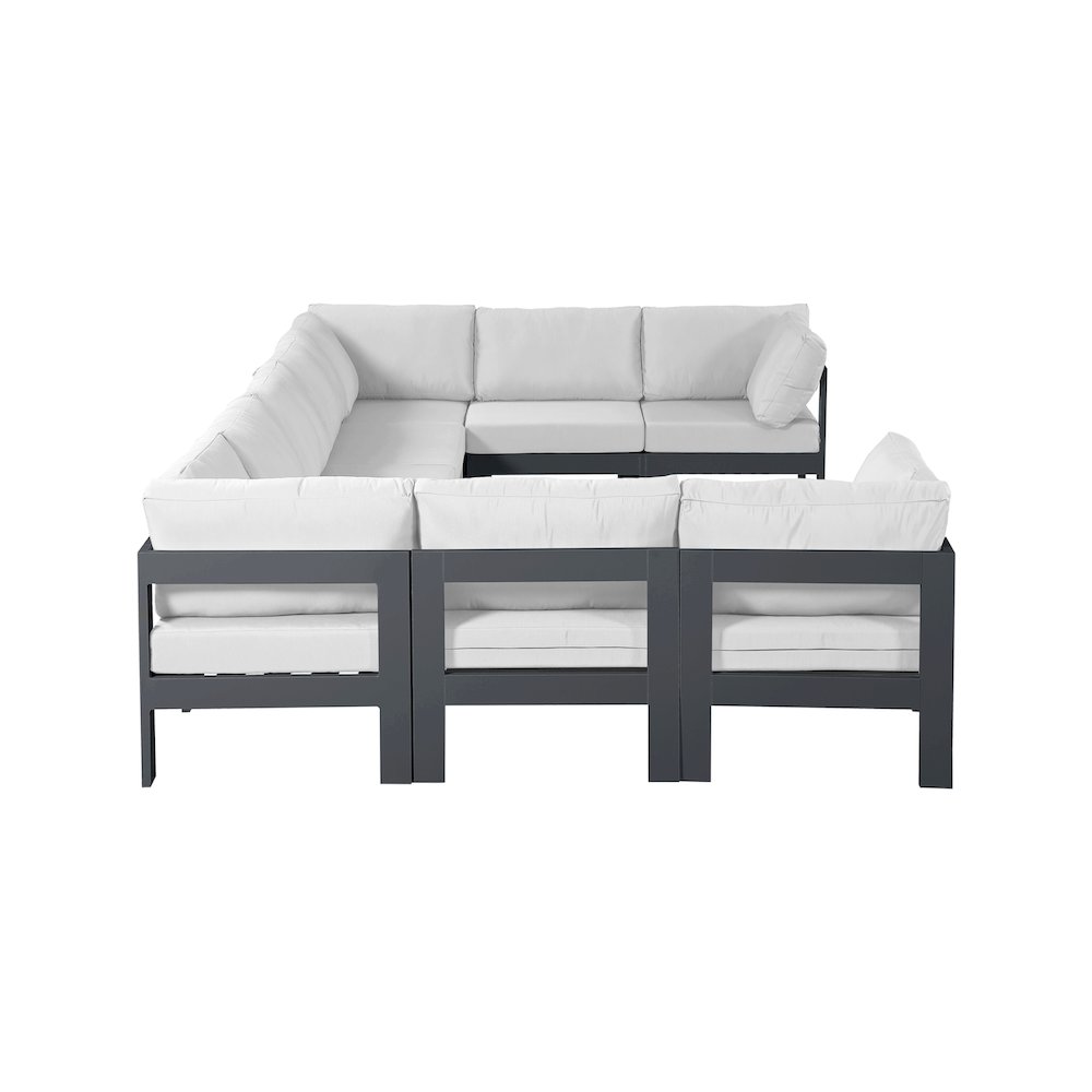 Nizuc White Water Resistant Fabric Outdoor Patio Modular Sectional. Picture 3