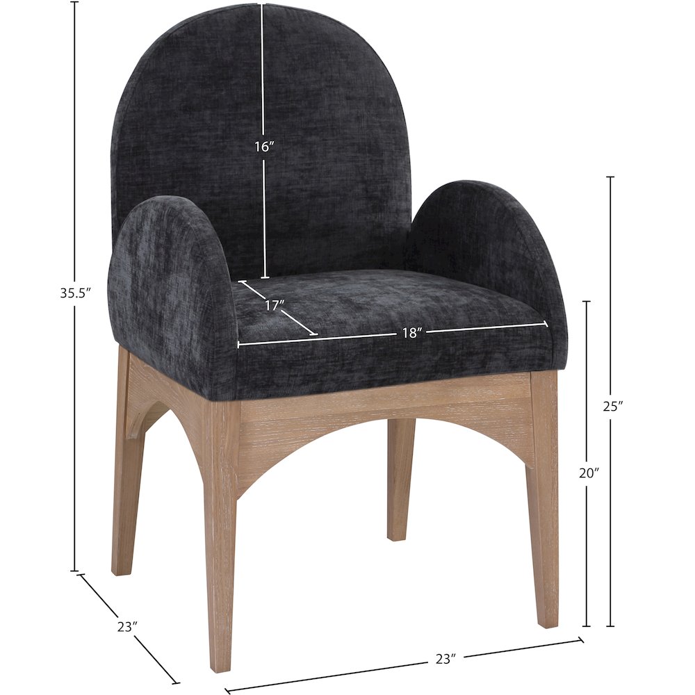 Waldorf Black Chenille Fabric Dining Chair. Picture 7