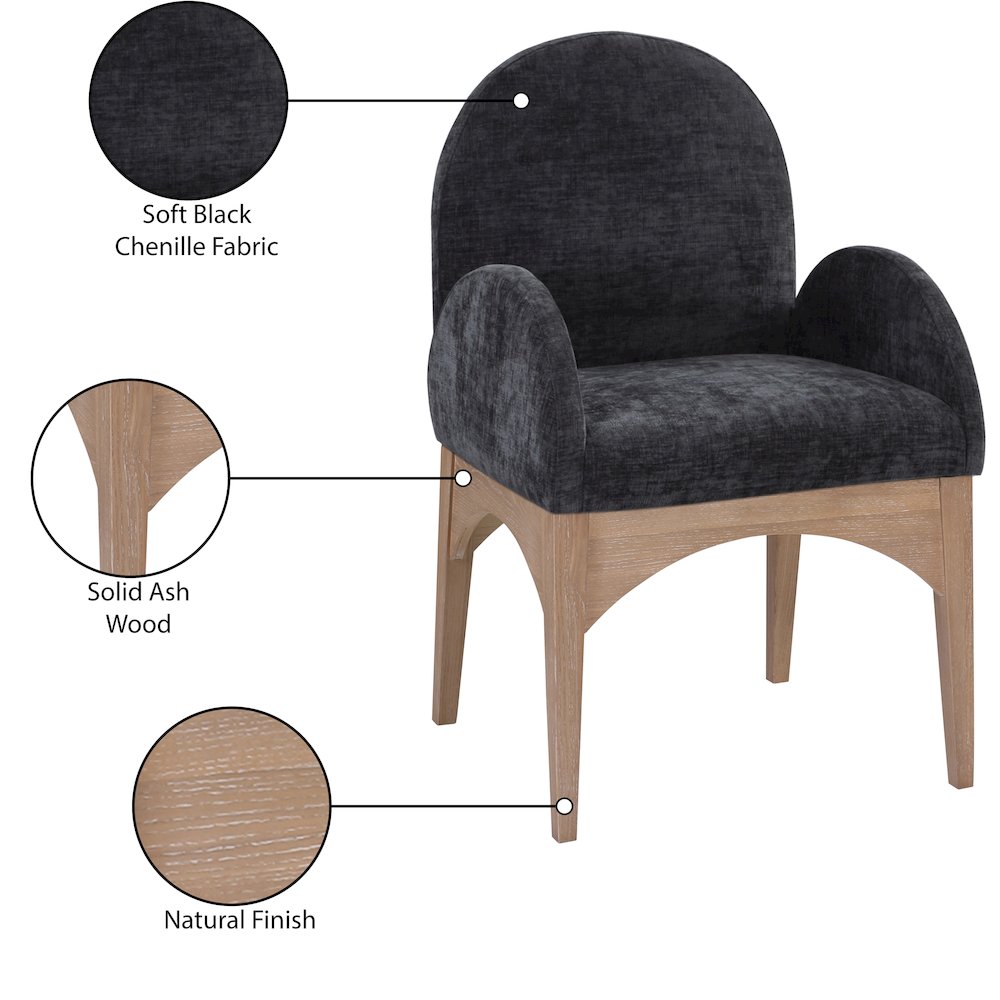 Waldorf Black Chenille Fabric Dining Chair. Picture 8