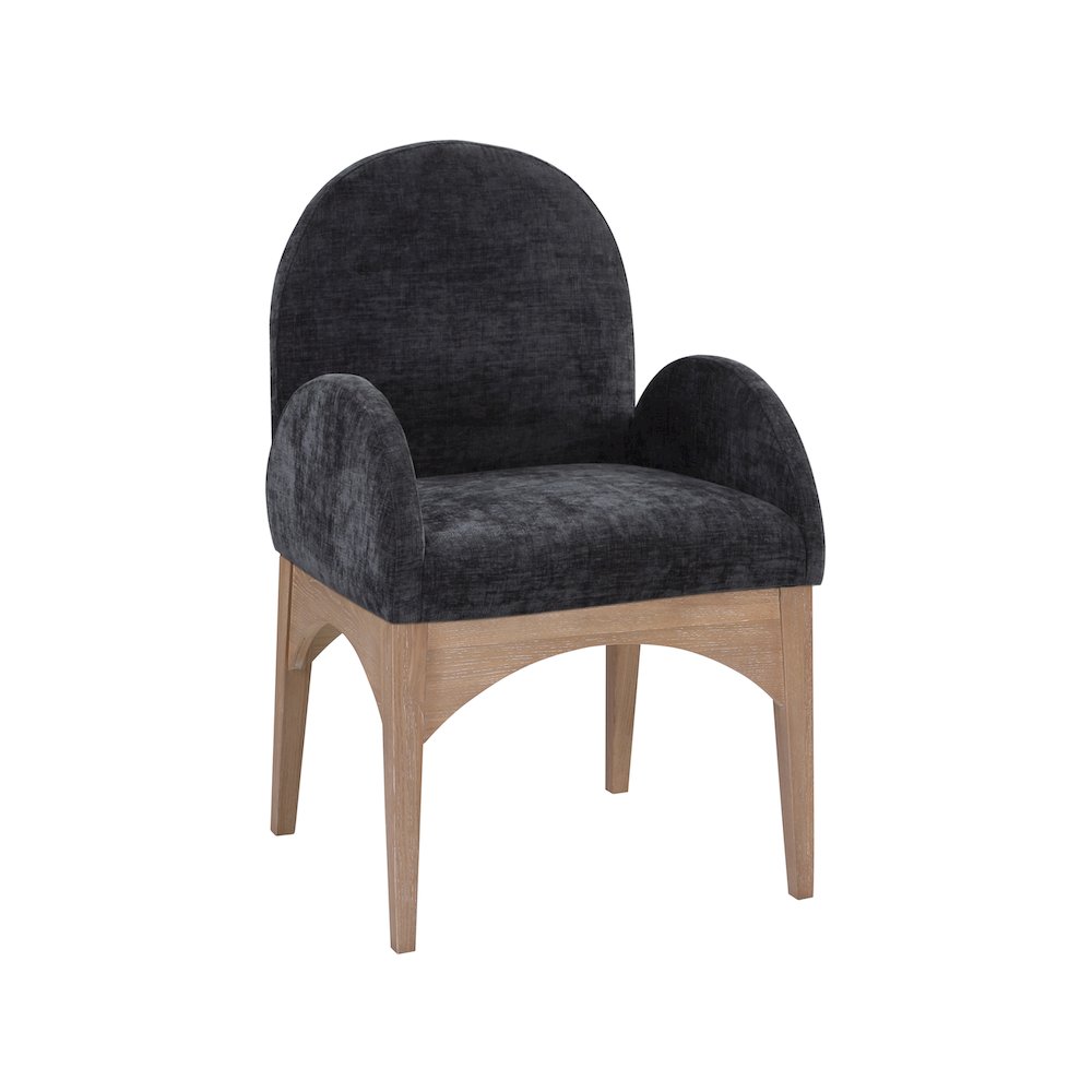Waldorf Black Chenille Fabric Dining Chair. Picture 1