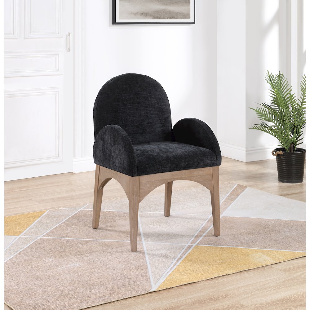 Waldorf Black Chenille Fabric Dining Chair. Picture 6